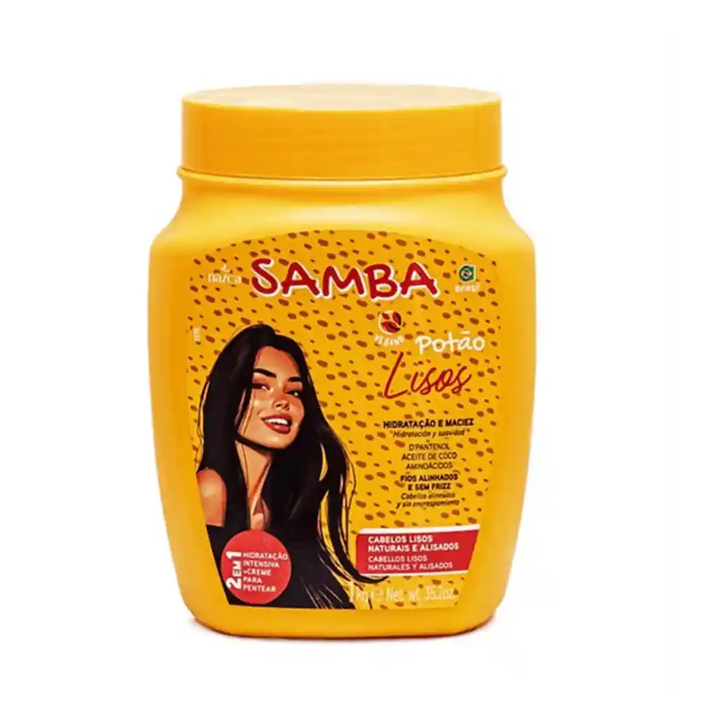 Samba Portão Dos Lusos – Crema Hidratante Profesional Para Cabello Liso Natural O Alisado | Nutrición Profunda 1 Kg- 35.2 Oz