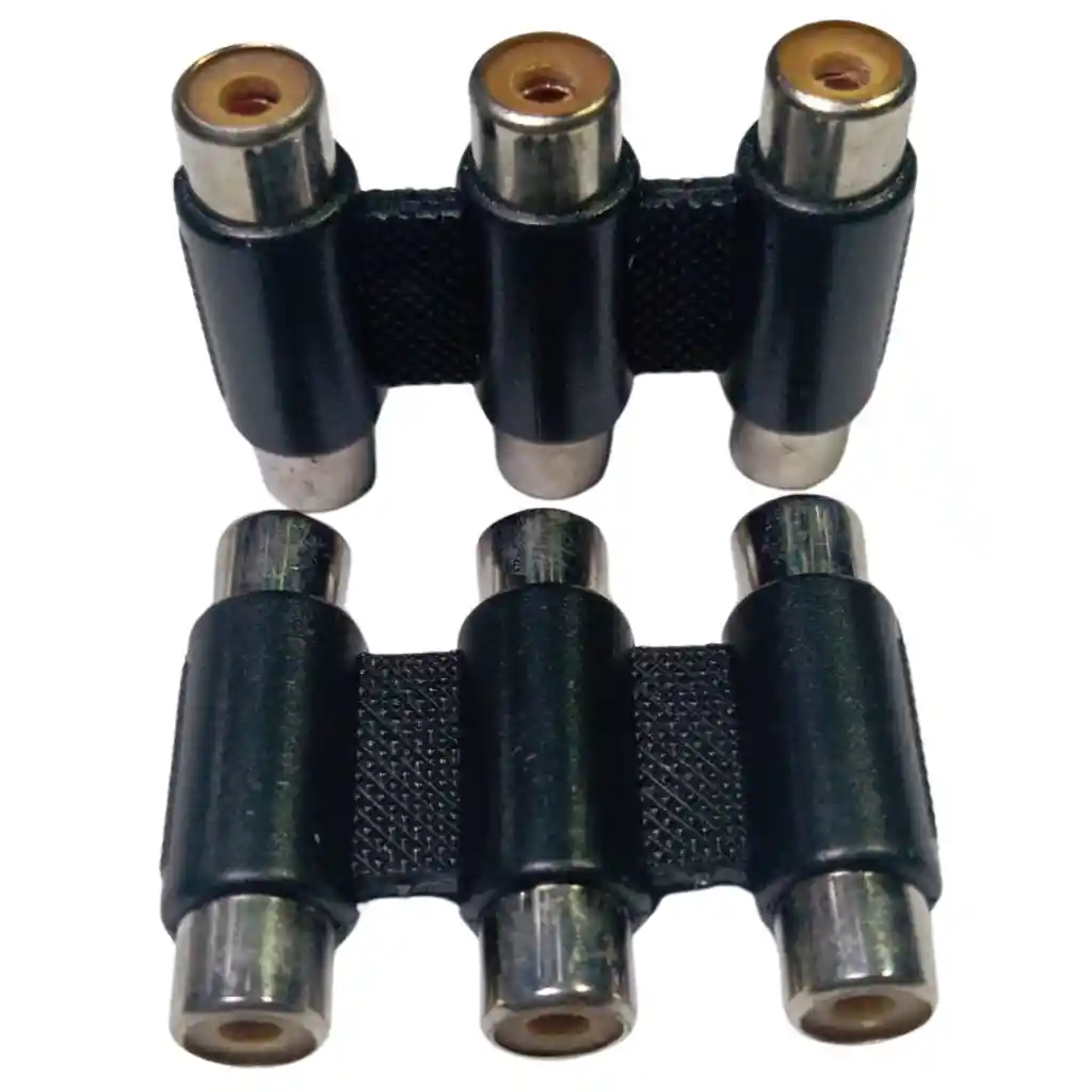 Adaptador Triple Rca Hembra A Hembra – Audio Y Video Compuesto