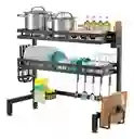 Seca Plato Acero Inoxidable 65cm Escurridor 2 Pisos Zebbris