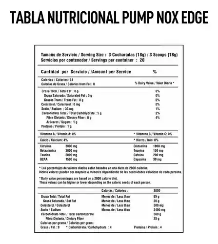 Pump-nox Edge 360gr + Creatina Cr7ine Dynamic