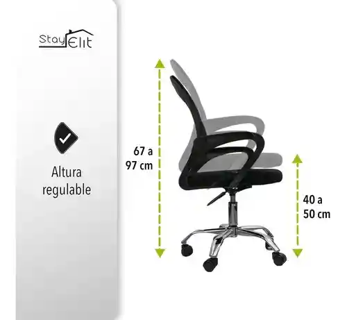 Silla Escritorio Ejecutiva Ergonómica Reclinable Oficina Pc Color Negro Material Del Tapizado Malla