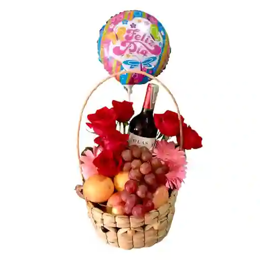Canasta Frutal Y Flores