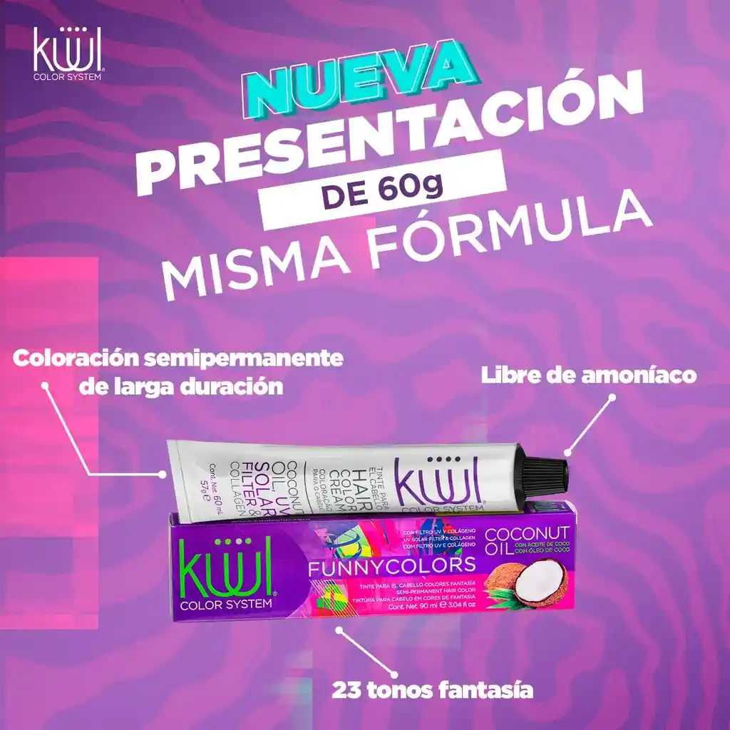 Tintes Kuul Funny Colors 60ml - Azul Celeste