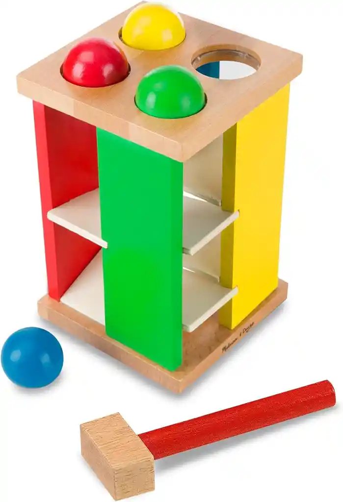 Juguete Torre De Madera Con Bolas Para Golpear Para Niños
