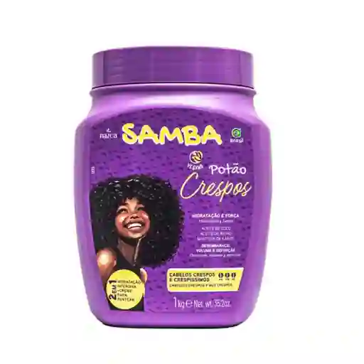 Samba Potão Crespos – Crema Capilar Nutritiva Para Cabellos Crespos Y Crespísimos | Fórmula Profesional 1kg 35.2 Oz
