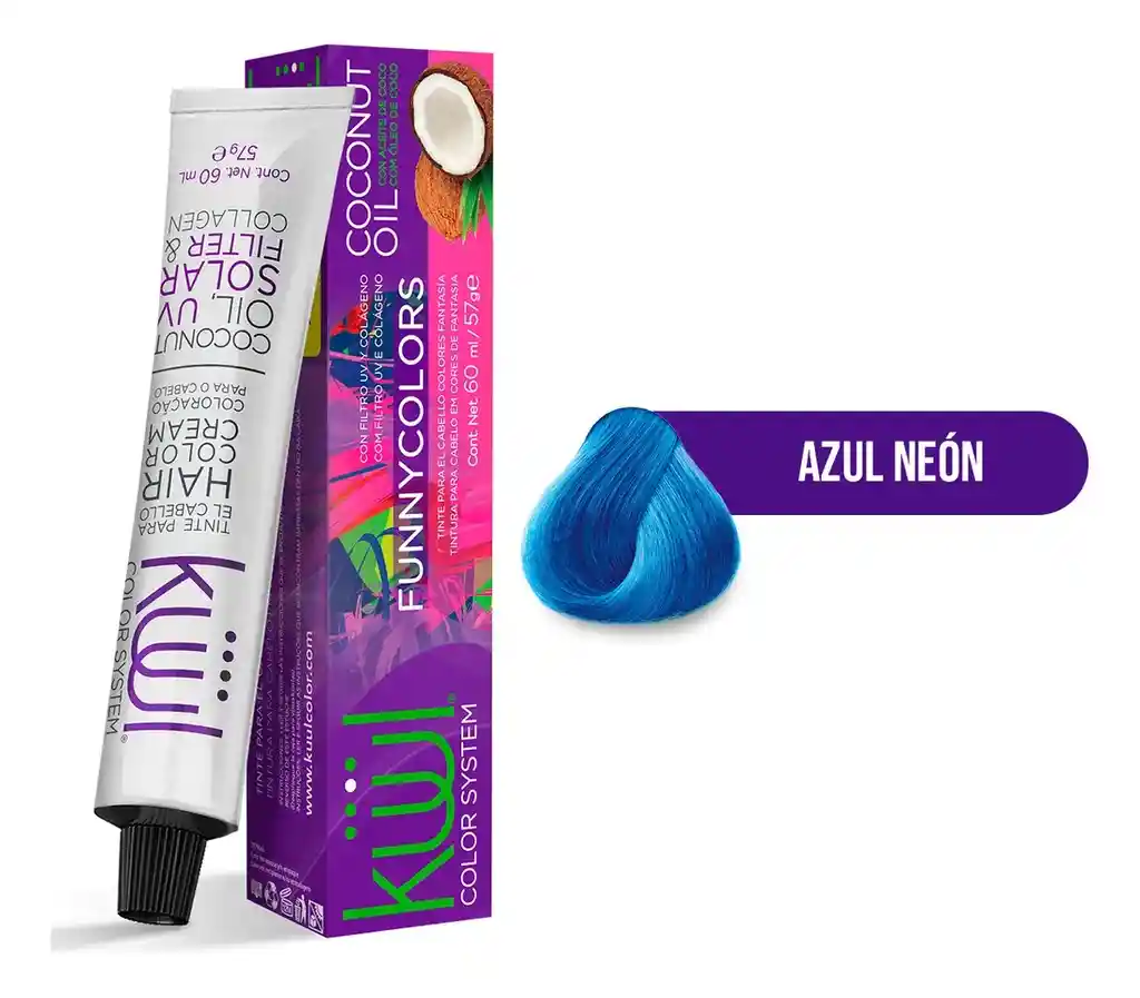 Tintes Kuul Funny Colors 60ml - Azul Neón