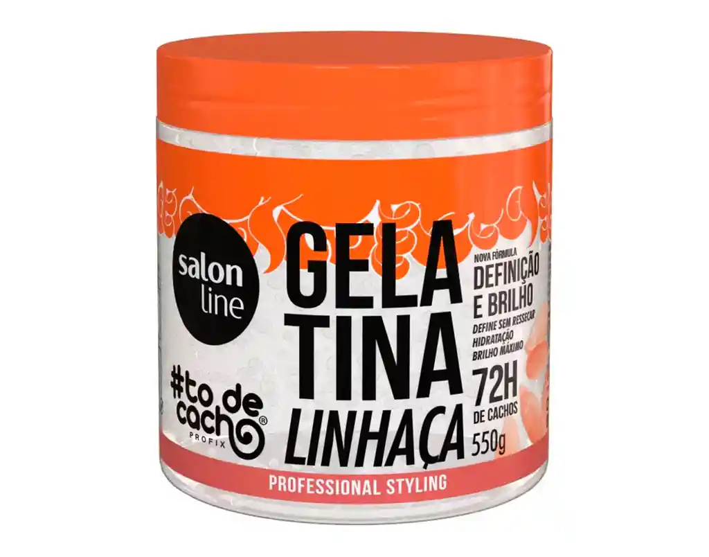 Salon Line Gelatina Tô De Cacho Con Linaza – Definición Profesional Y Brillo Natural Para Cabello Rizado Y Ondulado – Sin Sulfatos Ni Parabenos – 550 G (19.4 Oz)