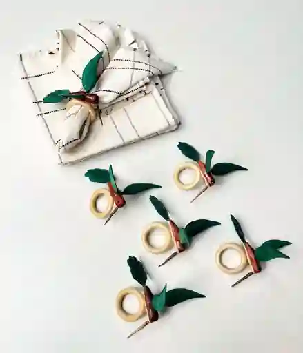 Kit Regalo Hogar: Set De Servilleteros Y Servilletas Artesanales X6
