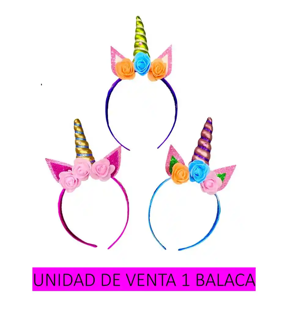 Diadema Balaca Vincha Unicornio X 1 Unds