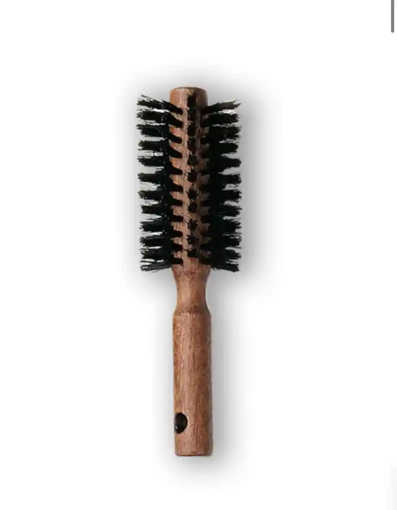 Cepillo Madera Redondo Mini Cerdas Rígidas Antifrizz