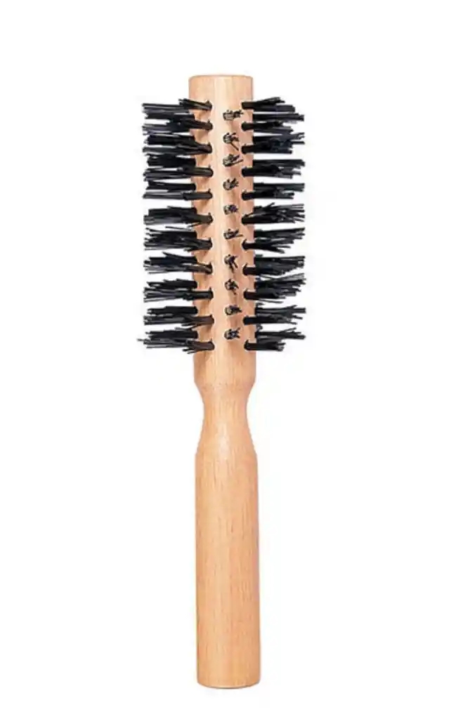 Cepillo Madera Redondo Mini Cerdas Rígidas Antifrizz