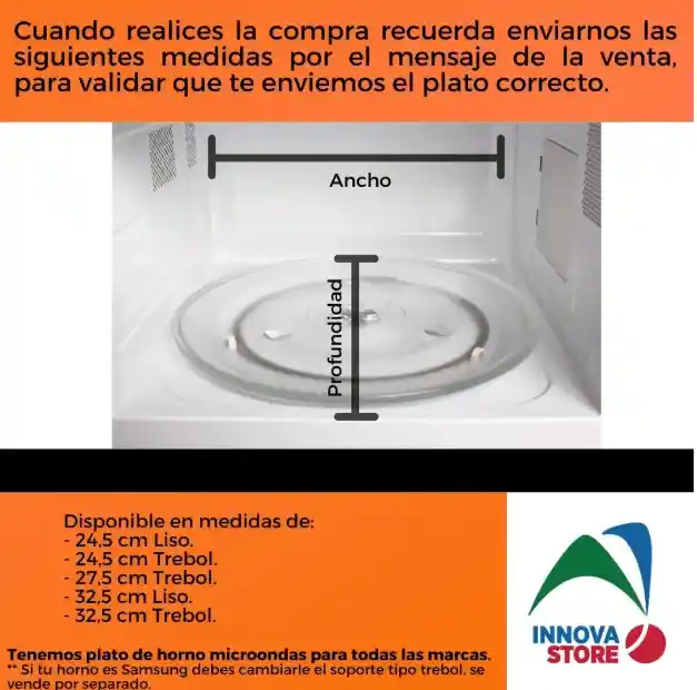Plato Y Trebol Para Horno Microhondas 24 Cm Diametro