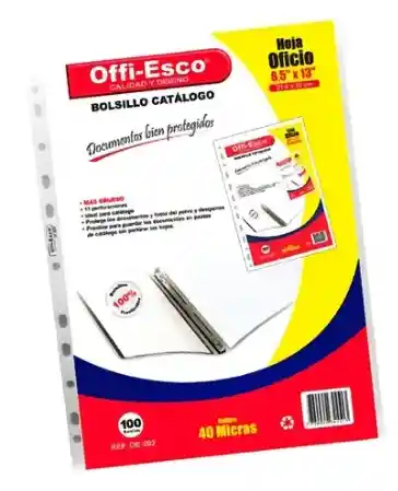 Sobre Bolsillo De Acetato Oficio Delgado Xund Offi Esco Color Transparente Liso Tamaño Carta