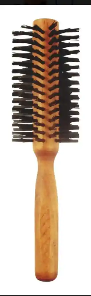 Cepillo Madera Redondo Grande Cerdas Rígidas Antifrizz