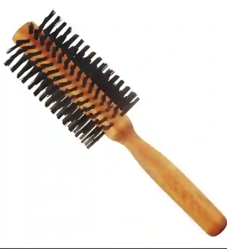 Cepillo Madera Redondo Grande Cerdas Rígidas Antifrizz