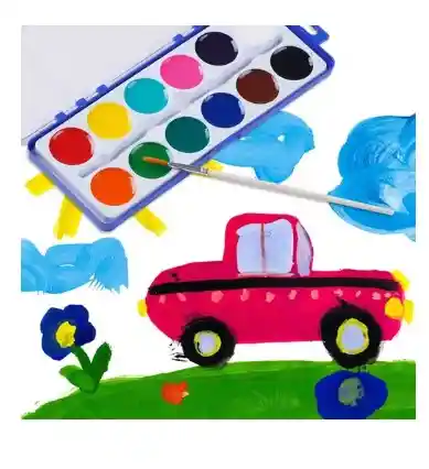 Set De Pintura De Acuarela De 12 Colores Para Niños