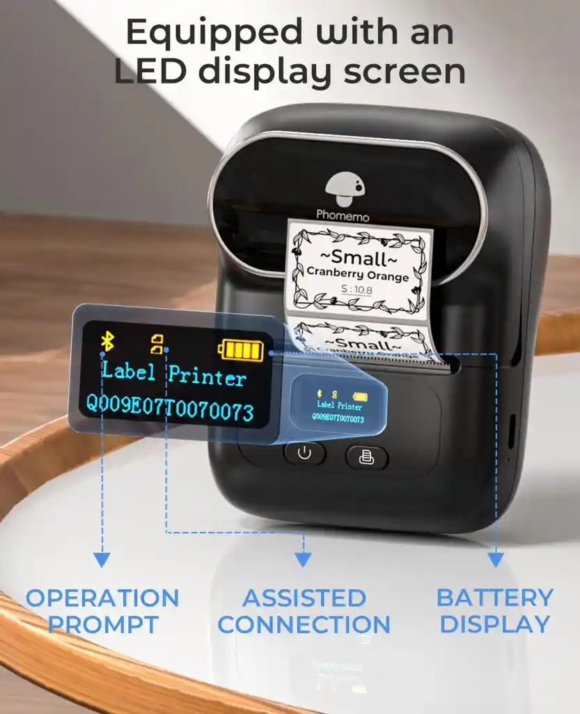 Phomemo M110 Label Makers - Impresora De Etiquetas De Código De Barras Bluetooth Impresora Térmica.
