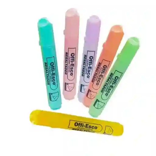 Resaltador Offi Esco Oe- 540 Estuche X Unidad Colores Pastel