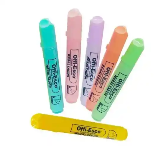 Resaltador Offi Esco Oe- 540 Estuche X Unidad Colores Pastel
