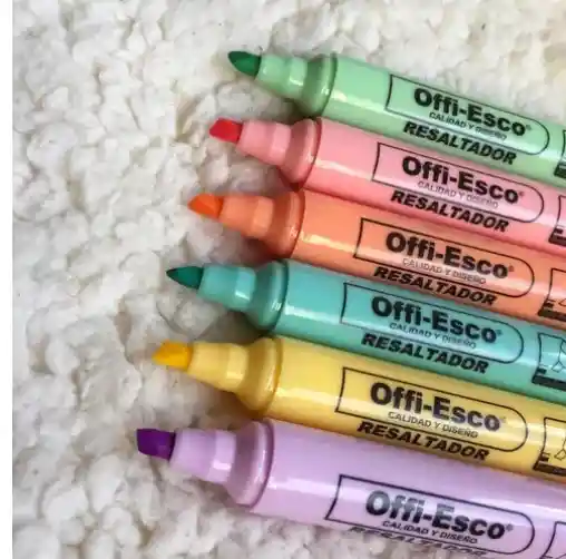 Resaltador Offi Esco Oe- 540 Estuche X Unidad Colores Pastel