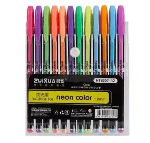 12x Esfero Resaltador Artistico Purpurina Ht6307-12