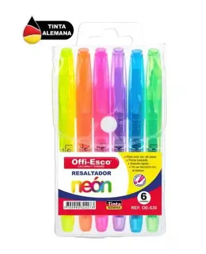 Resaltador Estuche X 6unds Offi-esco