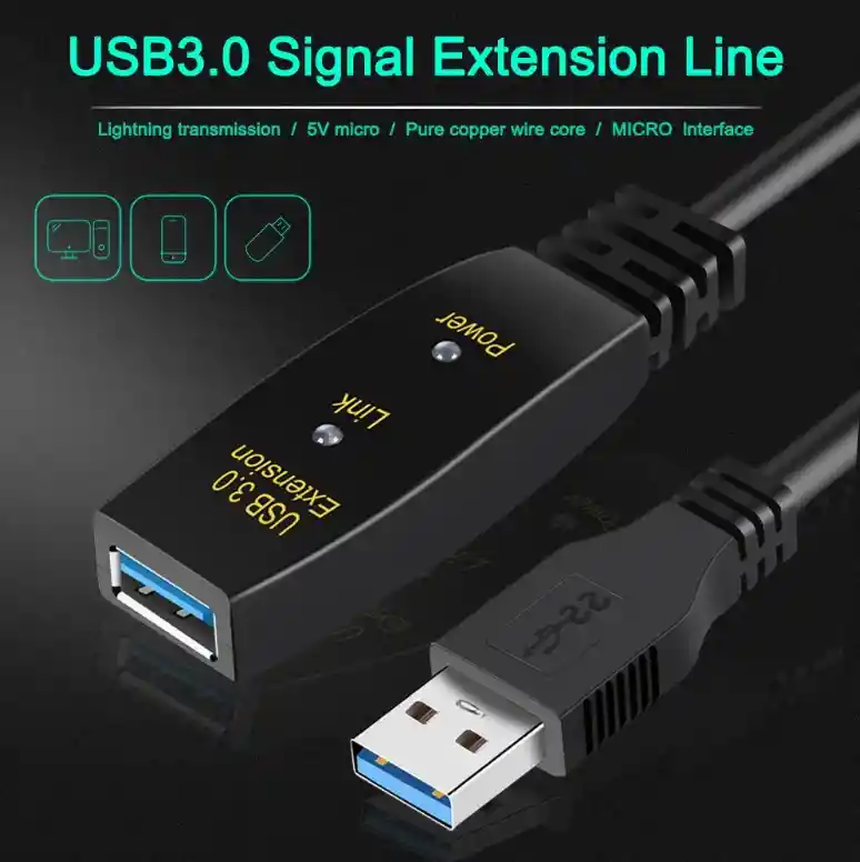 Cable De Extensión Usb 3.0 Activo De 10 M Cable