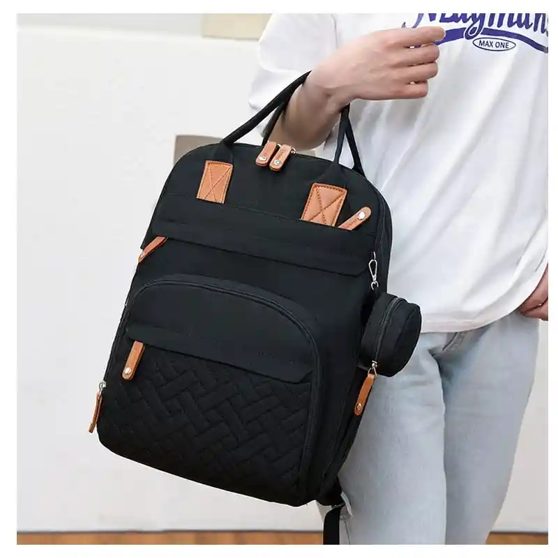 Pañalera Morral Bolso Con Ganchos Para Coche