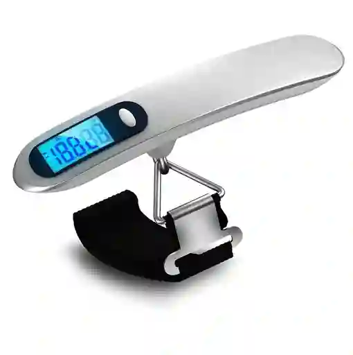Balanza Digital De Viaje Para Valijas Equipaje Maleta 50kg Color Plateado