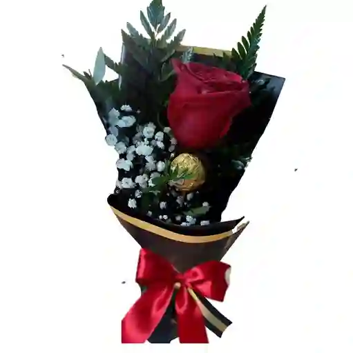 Bouquet De 1 Rosa Y 1 Ferrero