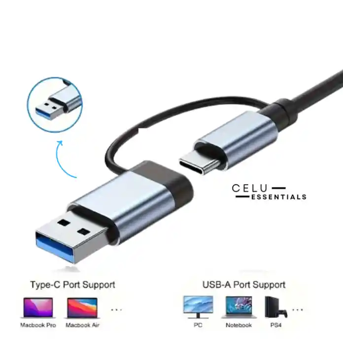 Adaptador 8 En 1 Multipuerto Con Audio Y Sd/micro Sd