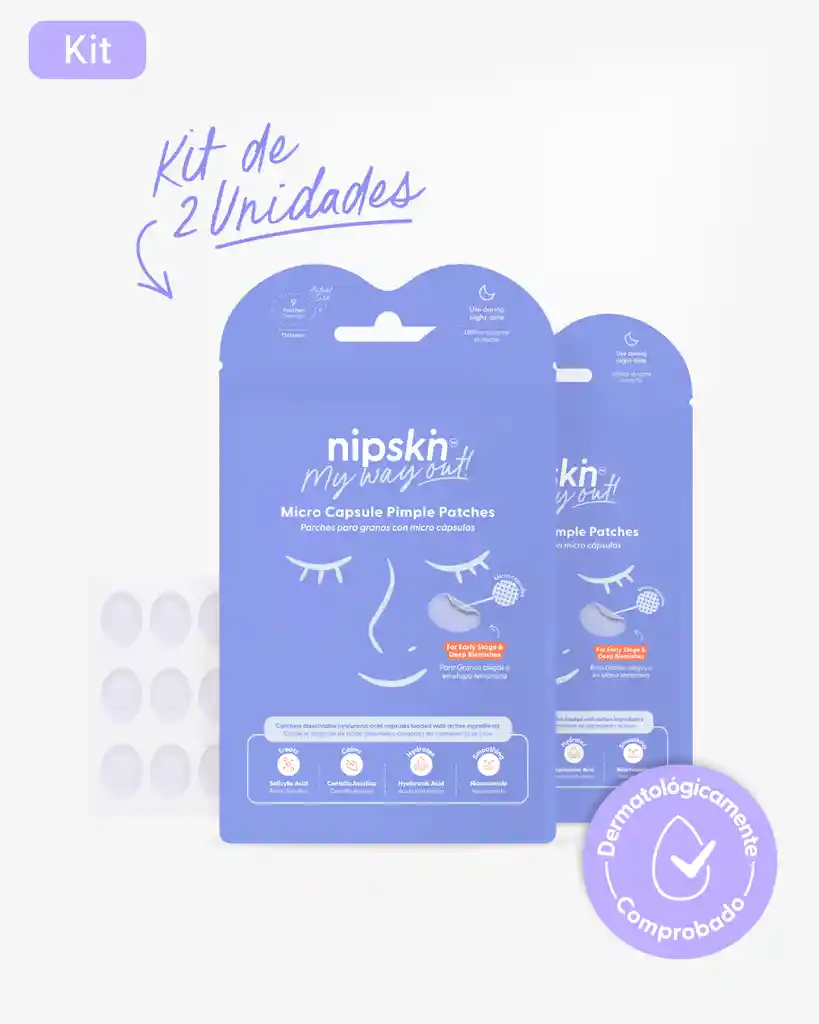 Parches Con Micro Cápsulas Para Granos X2- Nipskin