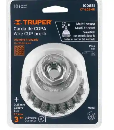 Grata Trenzada 3" Para Pulidora Multirosca