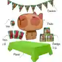 Kit Fiesta Platos Vasos Piñata Mantel Capibara Capybara