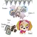 Kit Fiesta Platos Vasos Piñata Globos Skye Guardia Canina Decoracion Cumpleaños