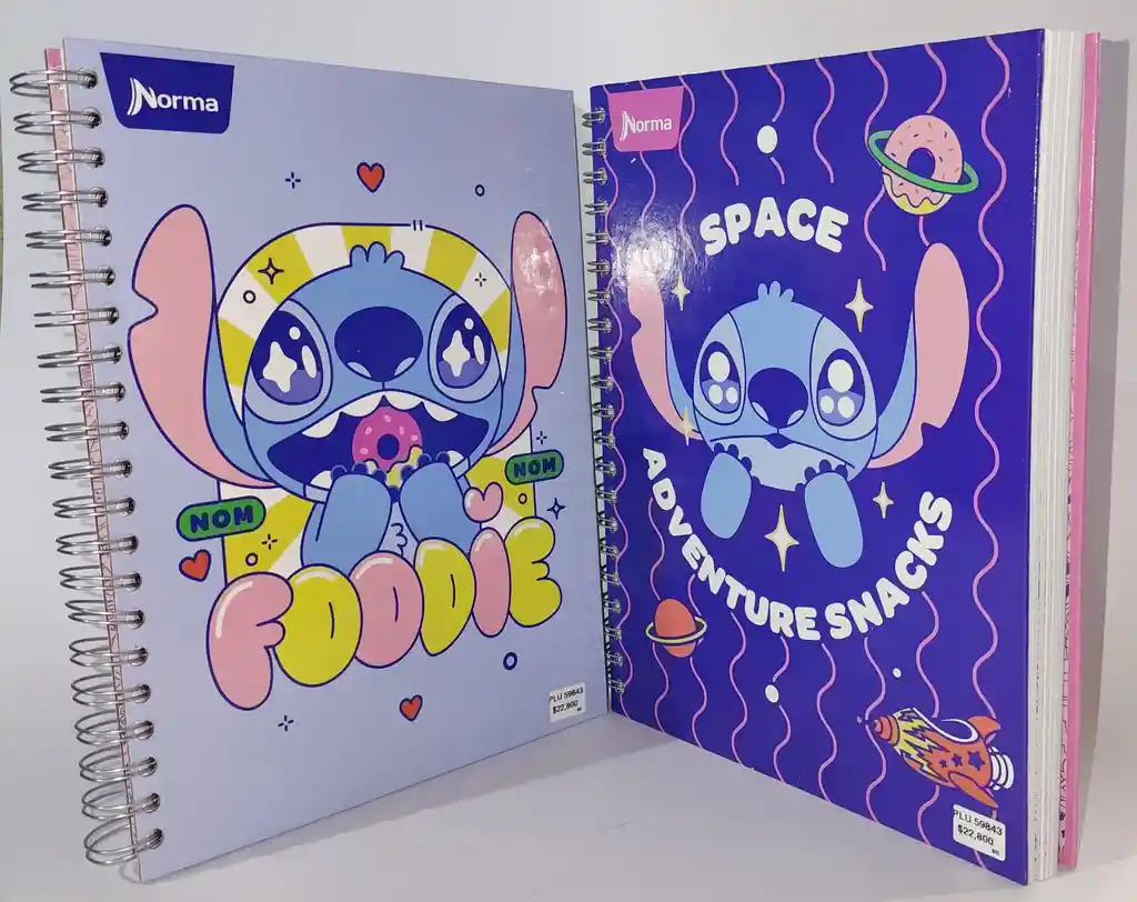 Cuaderno Argollado Durabook Lite Grande 7 Materias Cuadriculado Stitch