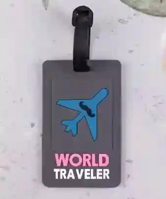 Etiqueta Para Equipaje Negro Maleta De Viaje Con Datos Personales World Traveler