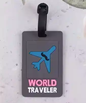 Etiqueta Para Equipaje Negro Maleta De Viaje Con Datos Personales World Traveler