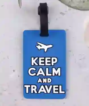 Etiqueta Para Equipaje Azul Maleta De Viaje Con Datos Personales Keepp Calm