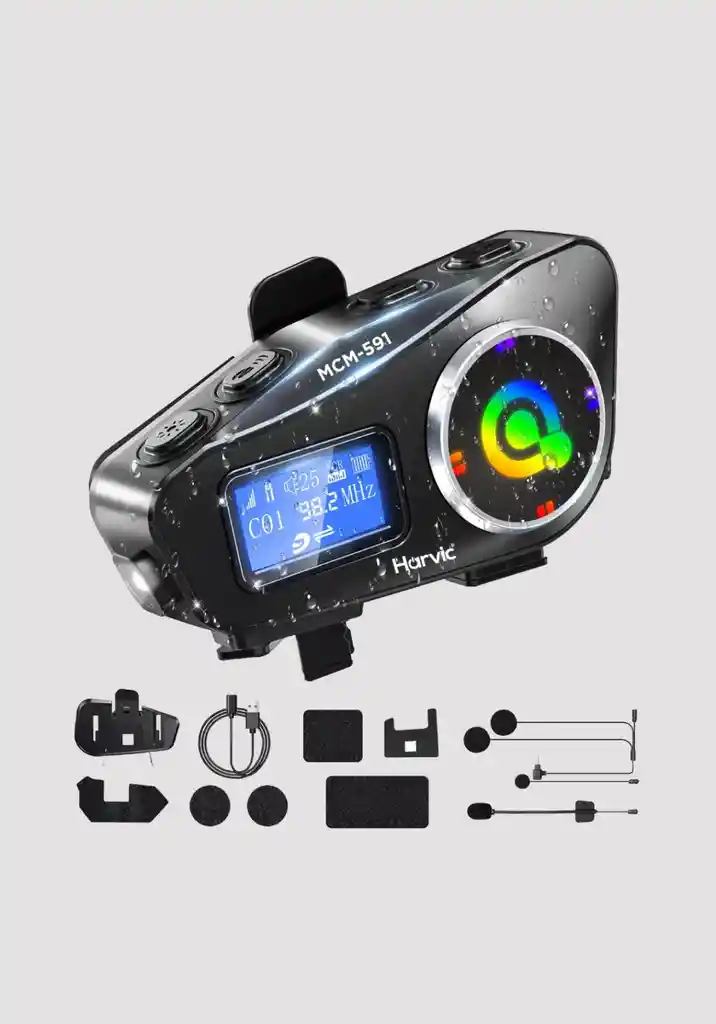 Intercomunicador Bluetooth Para Casco Con Pantalla Harvic