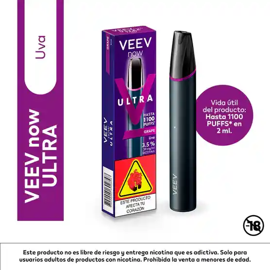 Vapeador Veev Now Ultra Grape X 2 Ml