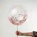 Globo Burbuja 20" (50 Cm) Con Escarcha Roja Brillo Y Elegancia Para Tus Fiestas