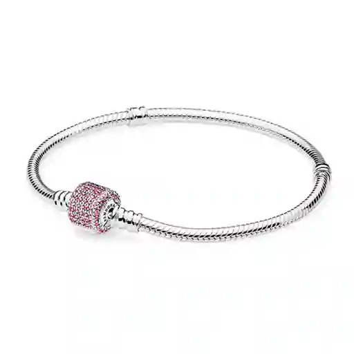 Pulsera Brazalete Pandora Con Circonitas Rosadas 590723czs Plata 925 - 18cm