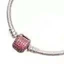 Pulsera Brazalete Pandora Con Circonitas Rosadas 590723czs Plata 925 - 18cm