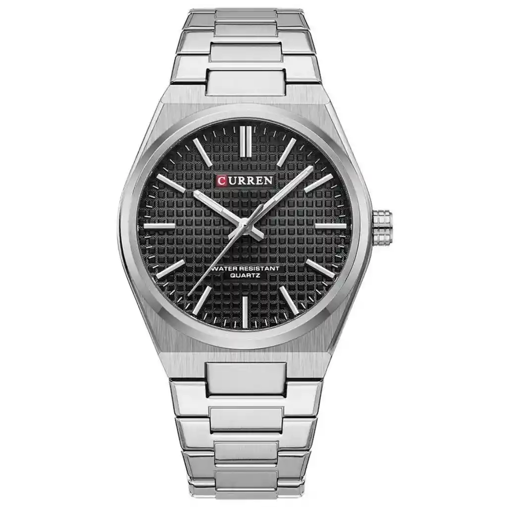 Reloj Análogo Curren Original Krec751901- 8365 Acero Inoxidable Color Negro Para Hombre