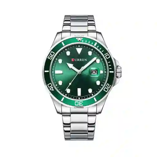 Reloj Análogo Curren Original 8274 Kreb491901 Acero Color Plateado Y Negro Para Hombre