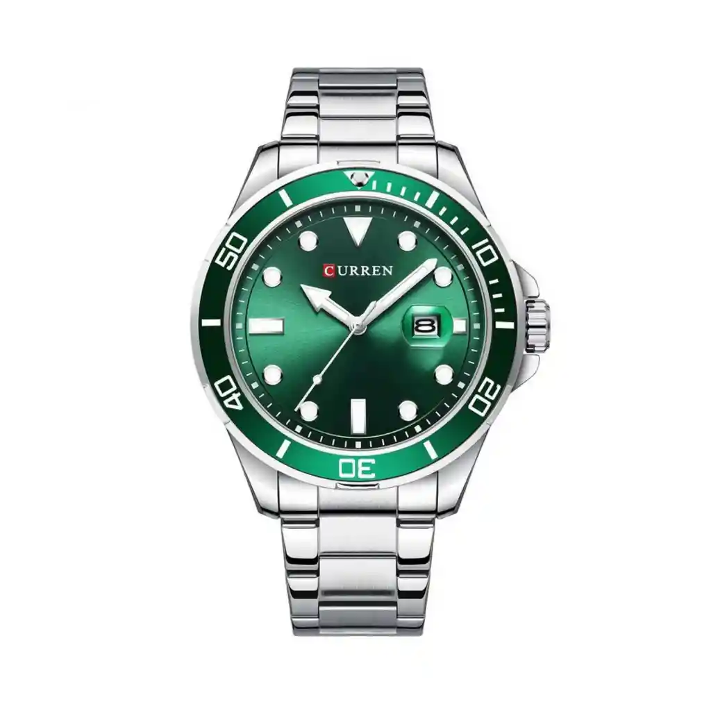 Reloj Análogo Curren Original 8274 Kreb491901 Acero Color Plateado Y Negro Para Hombre