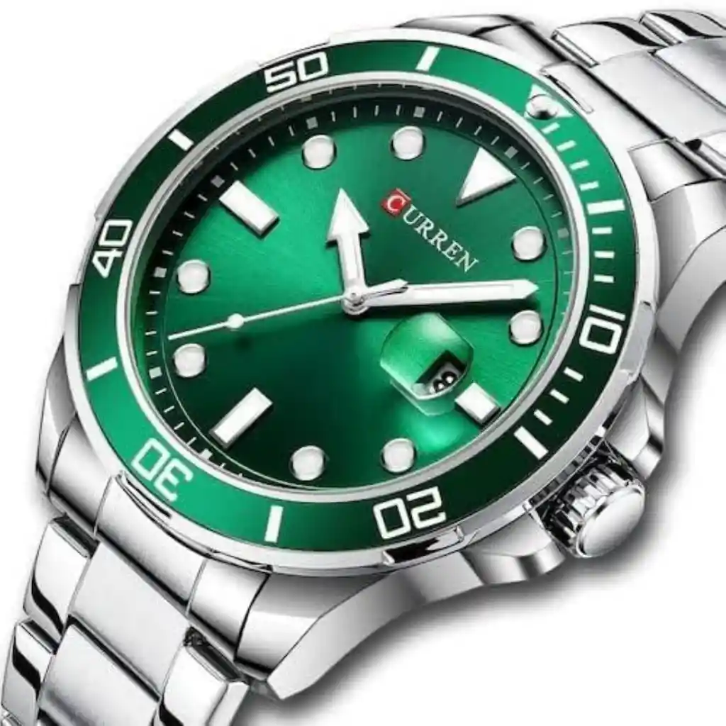Reloj Análogo Curren Original 8274 Kreb491901 Acero Color Plateado Y Negro Para Hombre