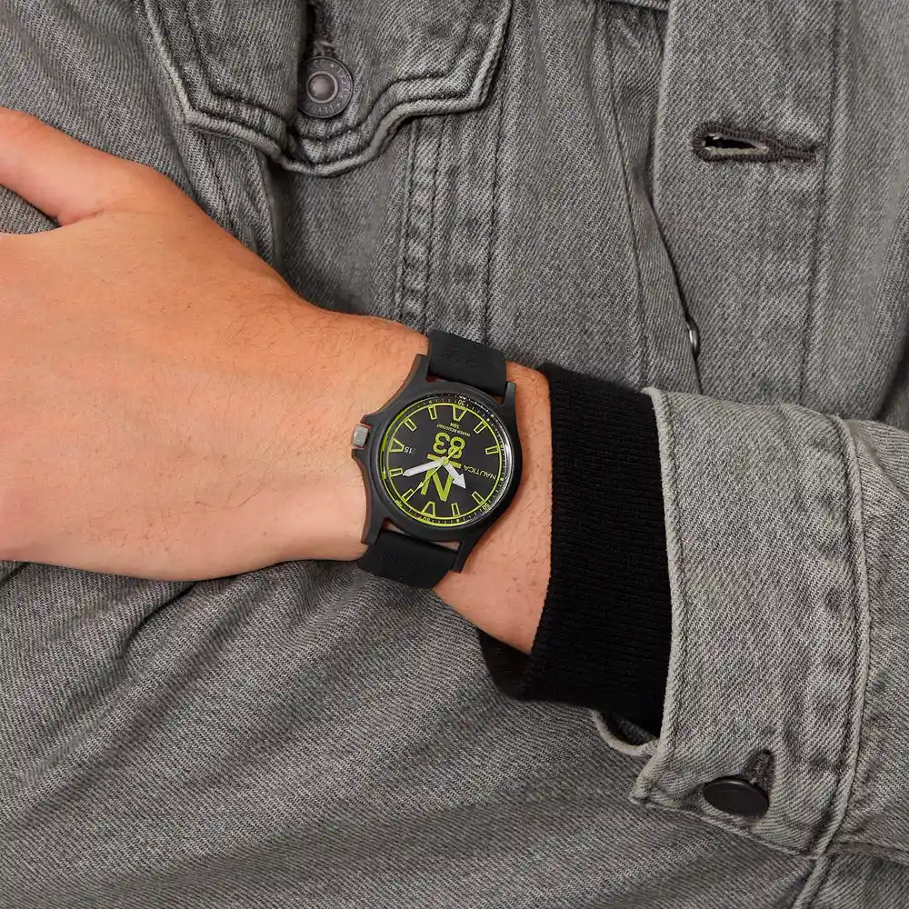 Reloj Análogo Curren Original Kred8305 Acero Inoxidable Color Dorado Y Verde Para Hombre