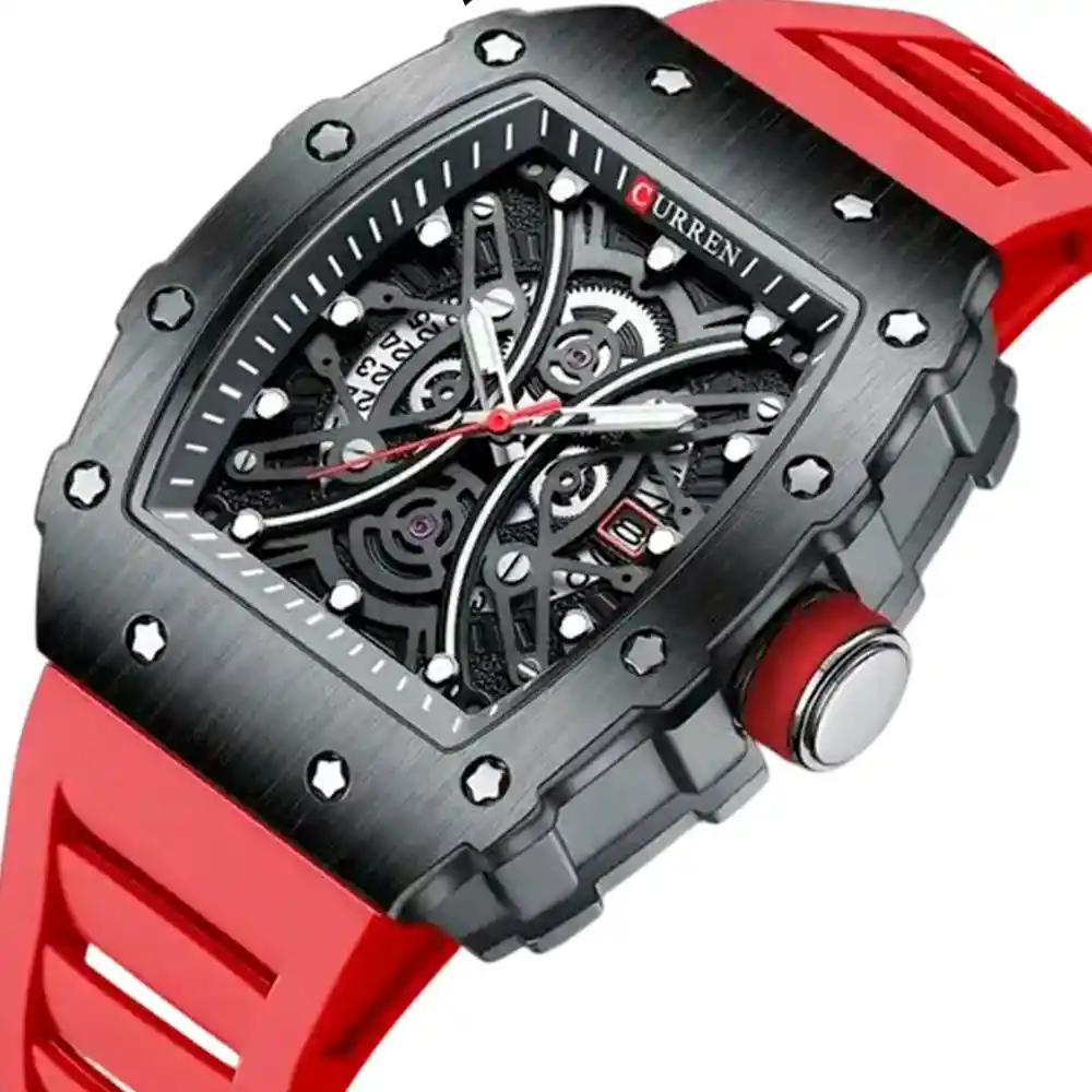 Reloj Análogo Curren Original Krec7803 Para Hombre Acero Color Azul Y Dorado